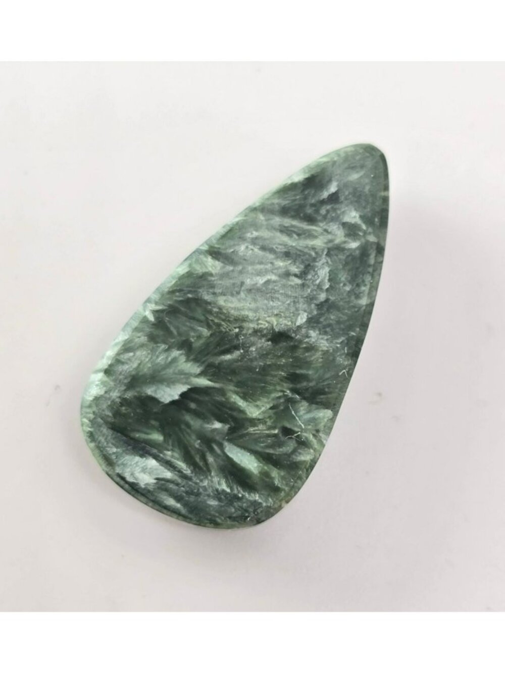 Seraphinite Polished Gemstone Cabochon Teardrop Shape 16x22x5.9 JH5007 - Picture 10 of 10